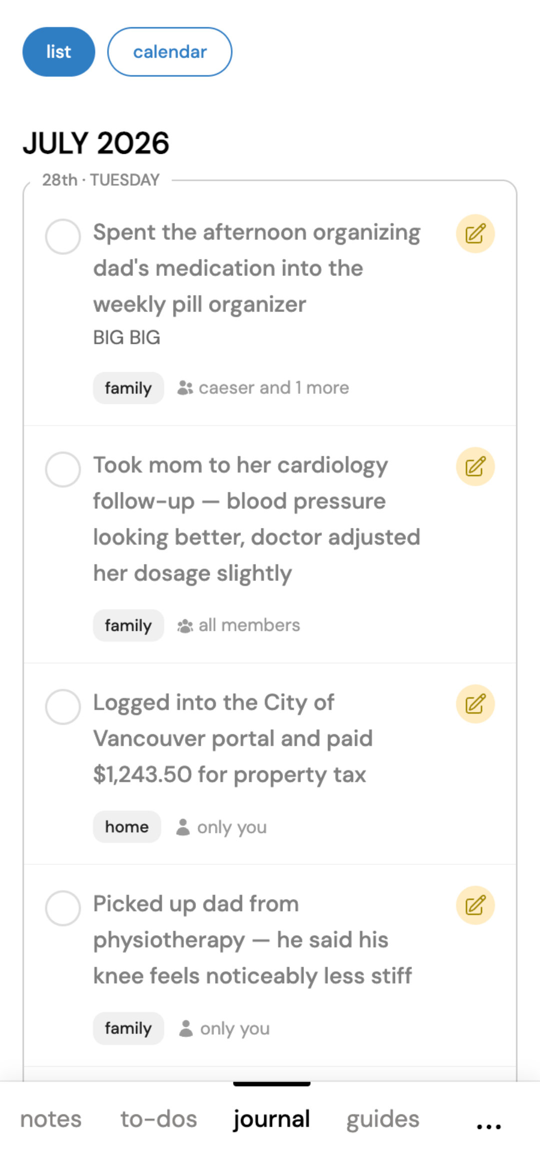 OkayList journal