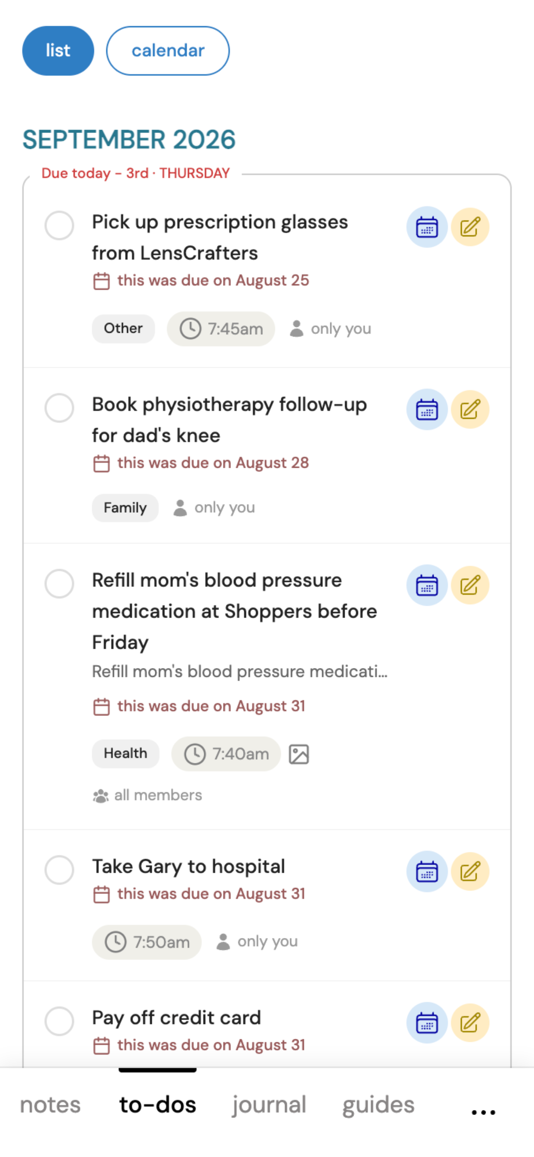 OkayList to-dos
